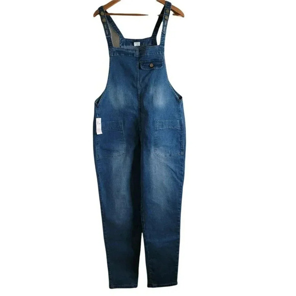 Soojun Vintage 90s Streetwear Large Stretch Denim Jean Overalls Blue Size M - Picture 5 of 12